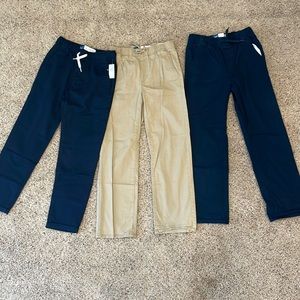 Lot of three pairs boys Old Navy elastic waist uniform pants size large (10-12)